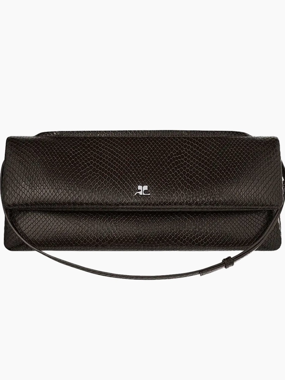 Courreges cuff viper leather clutch bag